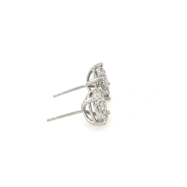 14K White Gold Round Diamond Stud earrings with 1.05ct Diamond - Jewelry Design Gallery of East Windsor