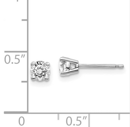 14K White Gold Diamond Solitaire Stud Earrings - Jewelry Design Gallery of East Windsor