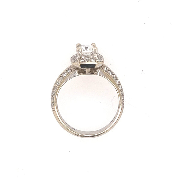 18K White Gold Emerald Cut Diamond Engagement Ring - Jewelry Design Gallery of East Windsor