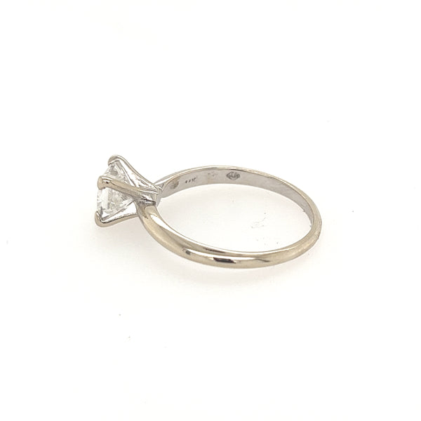 1 Carat Princess Cut Diamond Solitaire Engagement Ring 6 3/4 US