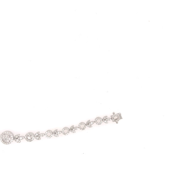 14-karat White Gold Circle Link Eternity Diamond Bracelet