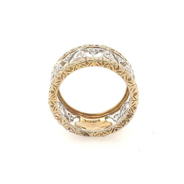 14K Two Tone Triangle Ring Band - Jewelry Design Gallery of East Windsor