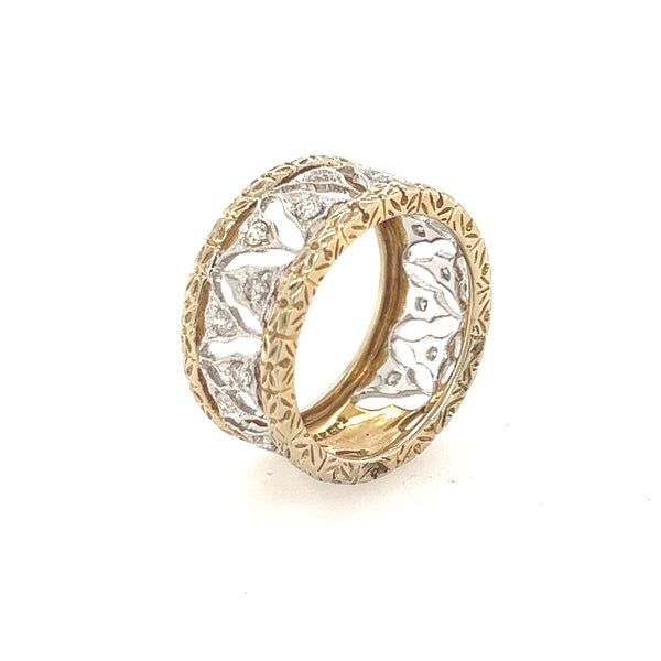 14K Two Tone Triangle Ring Band - Jewelry Design Gallery of East Windsor