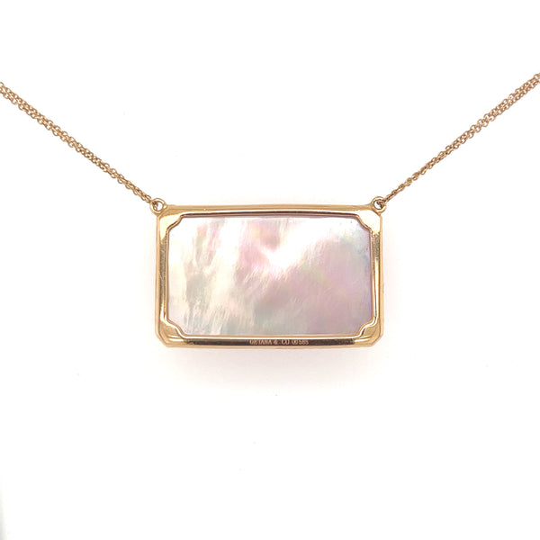 14K Rose Gold Diamond Pendant with Cable Necklace