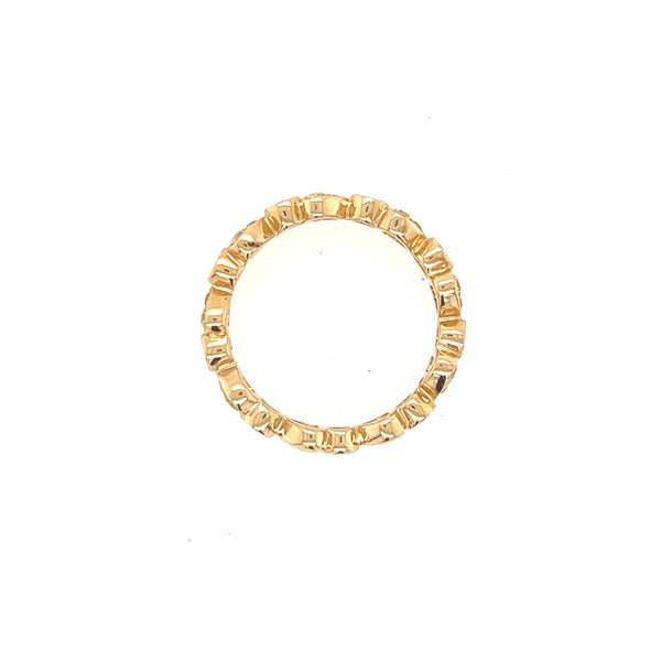 14K Solid Yellow Gold Diamond And Yellow Sapphire Heart Eternity - Jewelry Design Gallery of East Windsor