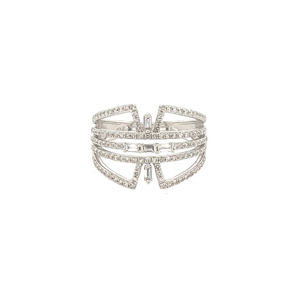 14K White Gold and Diamond Wide Fashion Ring - Jewelry Design Gallery of East Windsor