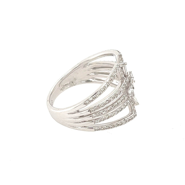 14K White Gold and Diamond Wide Fashion Ring - Jewelry Design Gallery of East Windsor