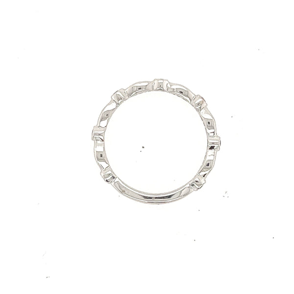 14K White Gold Diamond and Sapphire Fancy Wedding Band - Jewelry Design Gallery of East Windsor