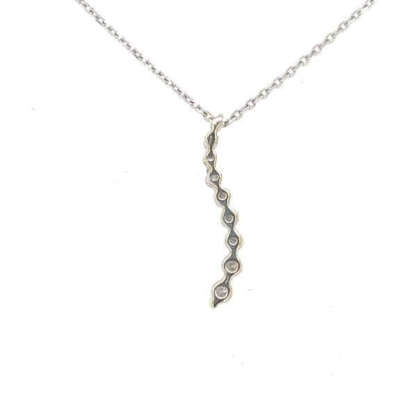 16" White Gold Diamond 0.25-carat Life Journey Graduated Pendant Necklace