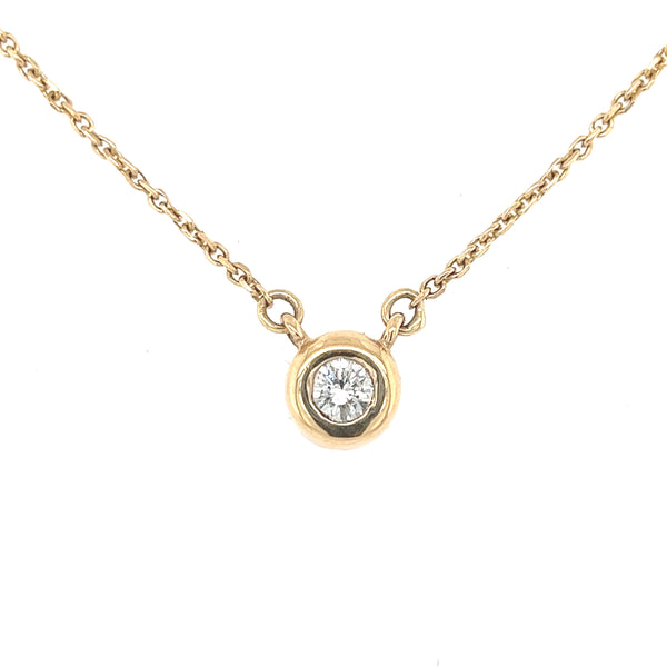16" 14K Yellow Gold 'The Growth' Small Approx. 0.50 CT Circle Diamond Necklace