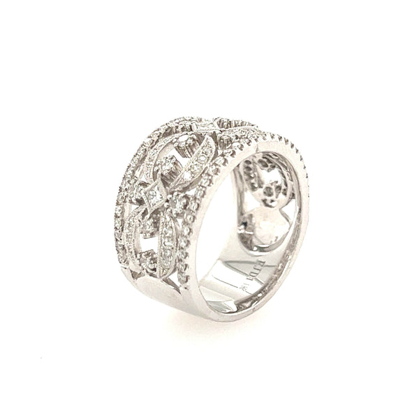 14K White Gold Intricate Diamond wedding Band - Jewelry Design Gallery of East Windsor