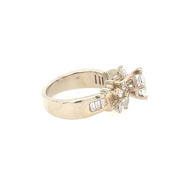 14K White Gold Marquise Diamond Engagement Ring - Jewelry Design Gallery of East Windsor