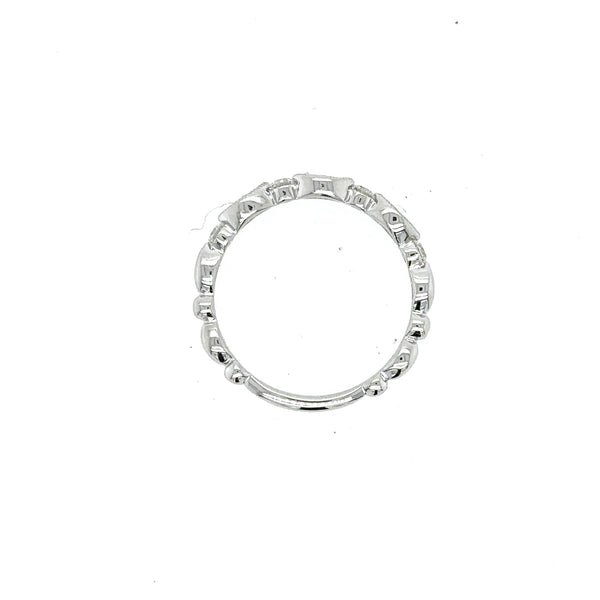 14K White Gold Diamond and emerald stackable marquise ring - Jewelry Design Gallery of East Windsor