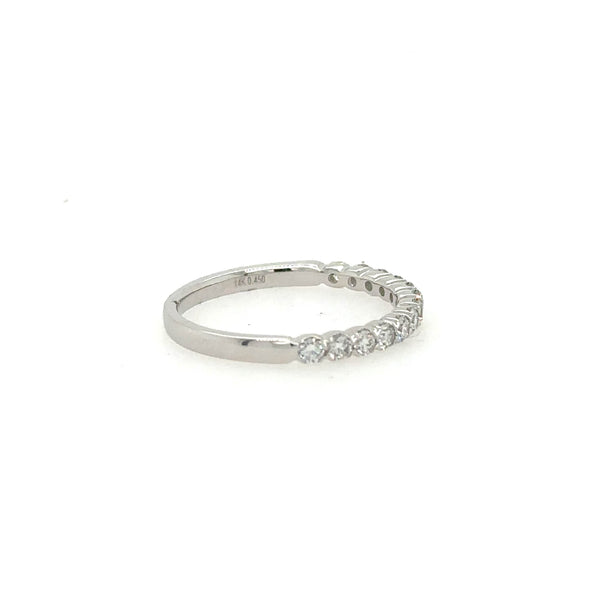 14K White Gold Diamond Half Eternity Wedding Band - Jewelry Design Gallery of East Windsor