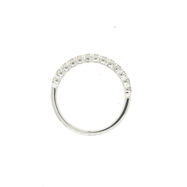 14K White Gold Diamond Half Eternity Wedding Band - Jewelry Design Gallery of East Windsor