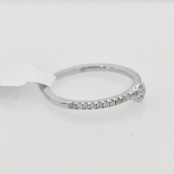 18K Diamond Dainty Wedding Band Ring Size 5 3/4 US