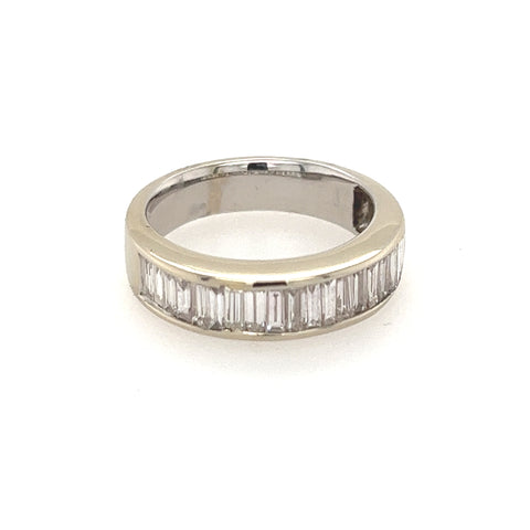 1 Carat 14K White Gold Baguette Diamond Wedding Band Ring Size 7 US