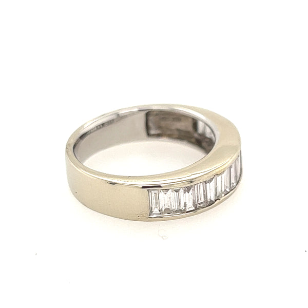 1 Carat 14K White Gold Baguette Diamond Wedding Band Ring Size 7 US