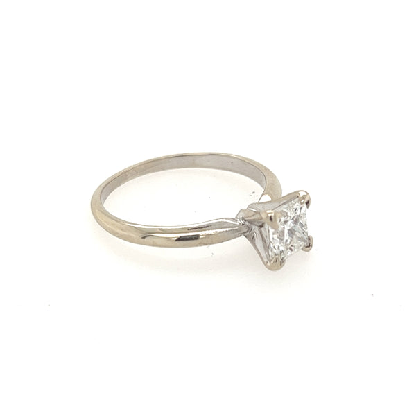 1 Carat Princess Cut Diamond Solitaire Engagement Ring 6 3/4 US