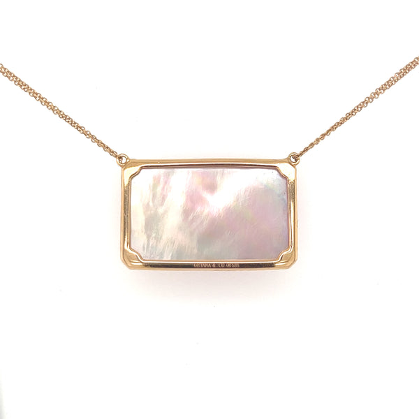 14K Rose Gold Diamond Pendant with Cable Necklace 16"