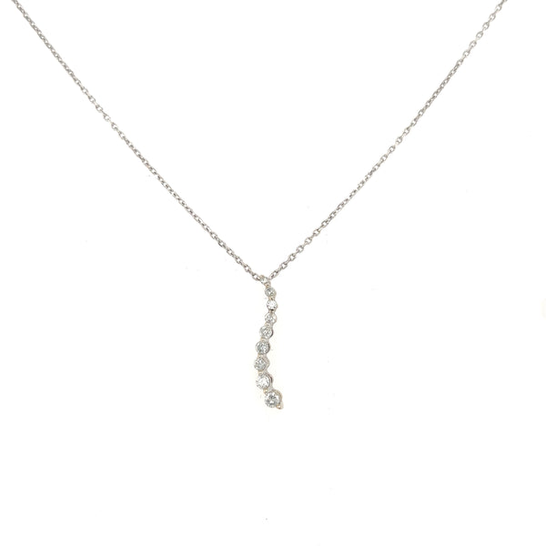16" White Gold Diamond 0.25-carat Life Journey Graduated Pendant Necklace