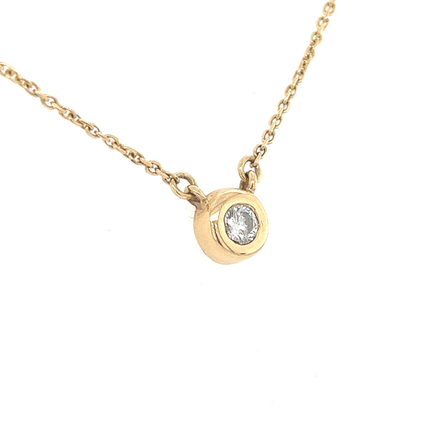16" 14K Yellow Gold 'The Growth' Small Approx. 0.50 CT Circle Diamond Necklace