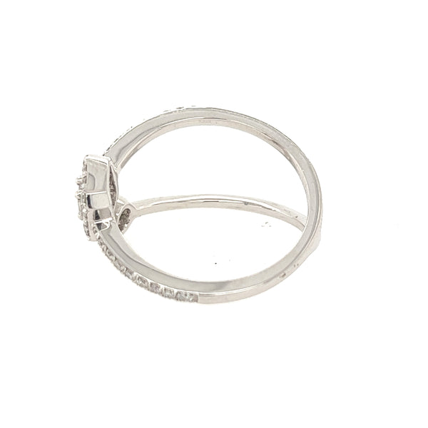 18K White Gold Diamond Wedding Ring Size 7 US