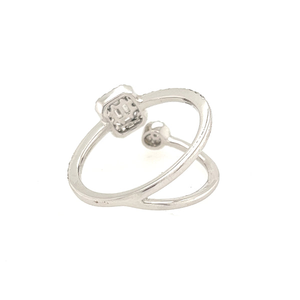 18K White Gold Diamond Wedding Ring Size 7 US