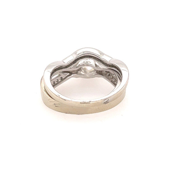 14K White Gold Diamond Women's Engagement Ring, Wedding Ring, Bridal Ring Set Size 7US