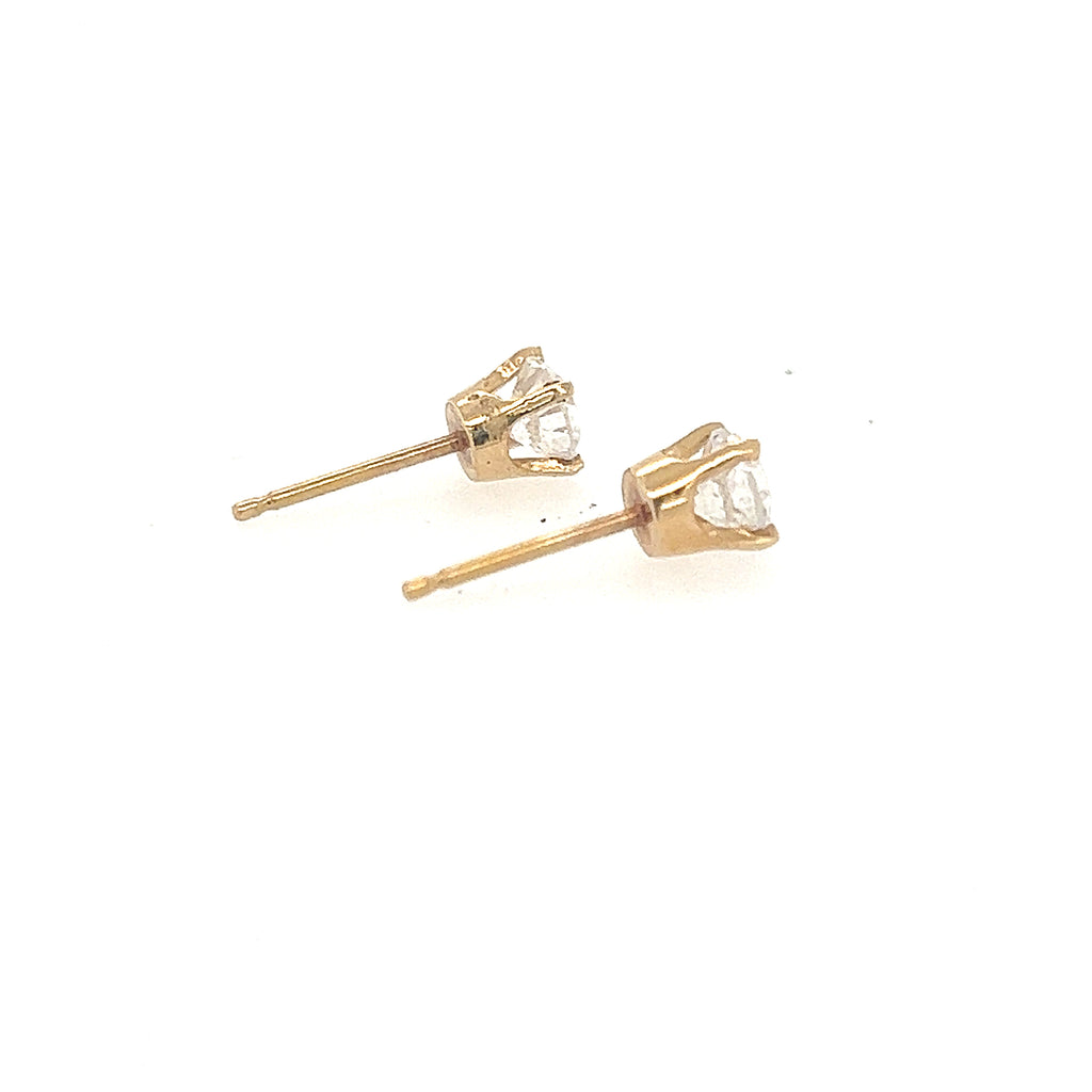 14K Yellow Gold Diamond Stud Earrings – Jewelry Design Gallery of East ...