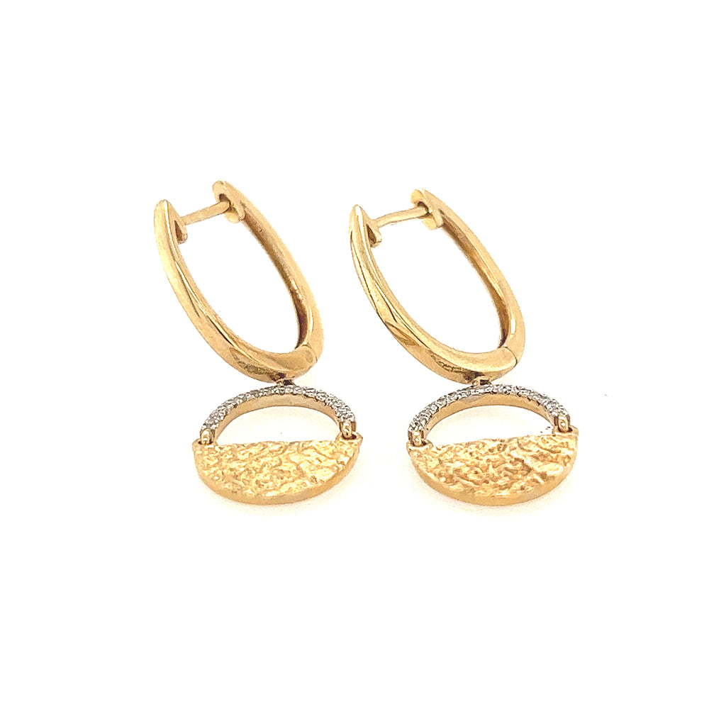 Pear Shape Pavé Diamond Drop Earrings, 14K Yellow Gold