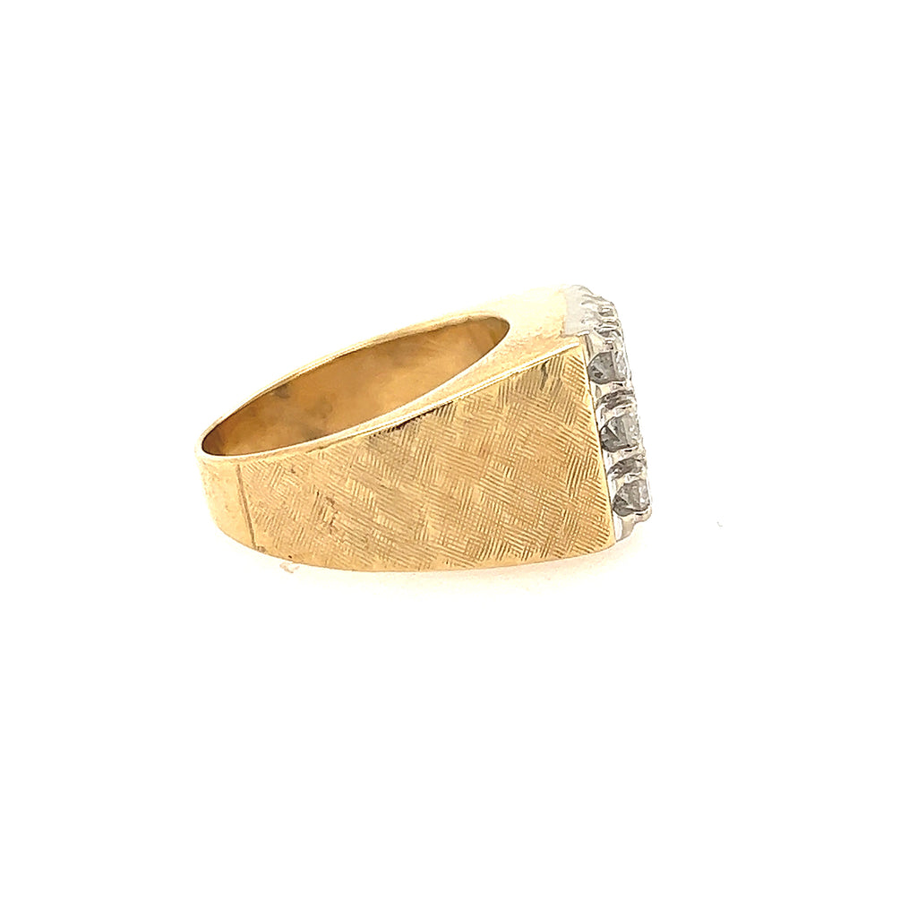 14K Pave Setting Marquise Shaped Diamond Signet Ring – FERKOS FJ
